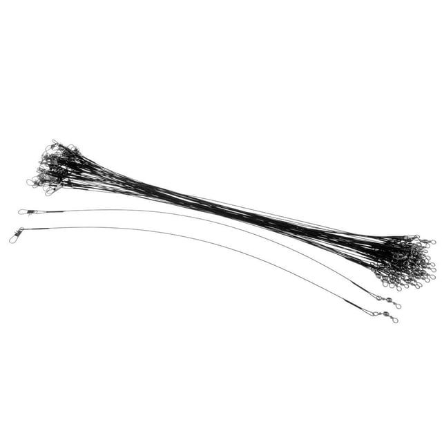 50 Cables de Pesca de material acero Inoxidable con Broche Y Giratorios Recubiertos de