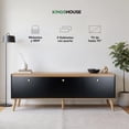 thumbnail image 3 of Mueble para TV 75” Centro de Entretenimiento con Repisas y Almacenamiento, Moderno de Madera Sala negro, 3 of 8