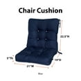 thumbnail image 2 of Patio Chair Cushion, Classic Navy, 21”W x 19”D (seat) x 22.5”H (back), 2 of 10