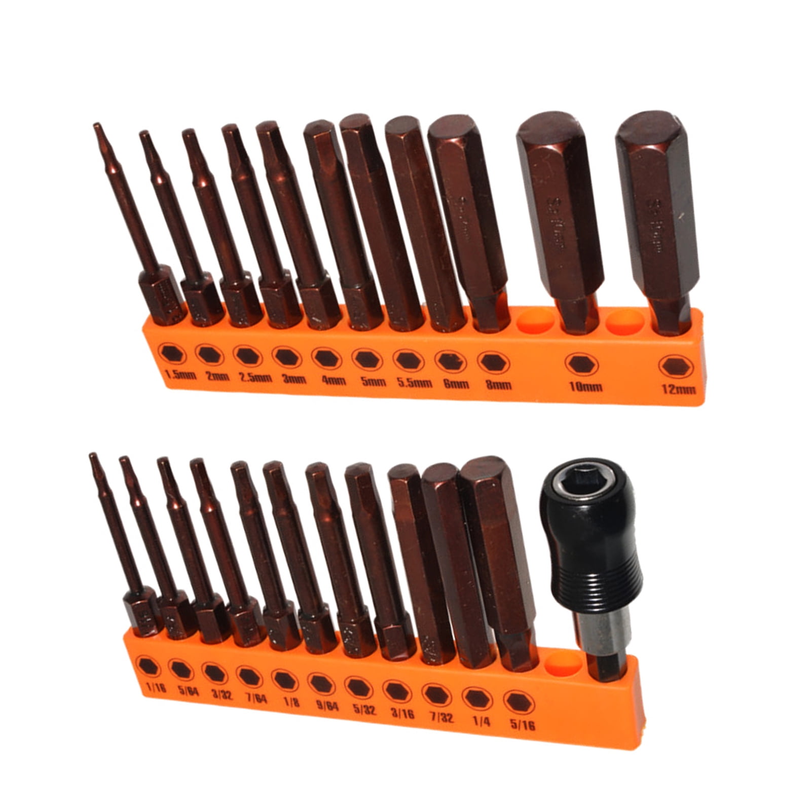 23Pcs/set Drill Bit Hex Head Steel Hex Bit Set 60mm Long Magnetic Screwdriver Bit Allen Wrenches Drill Bit Set