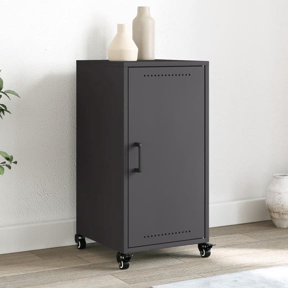 vidaXL Sideboard Black Cold-rolled steel Compact Sideboard Rectangular