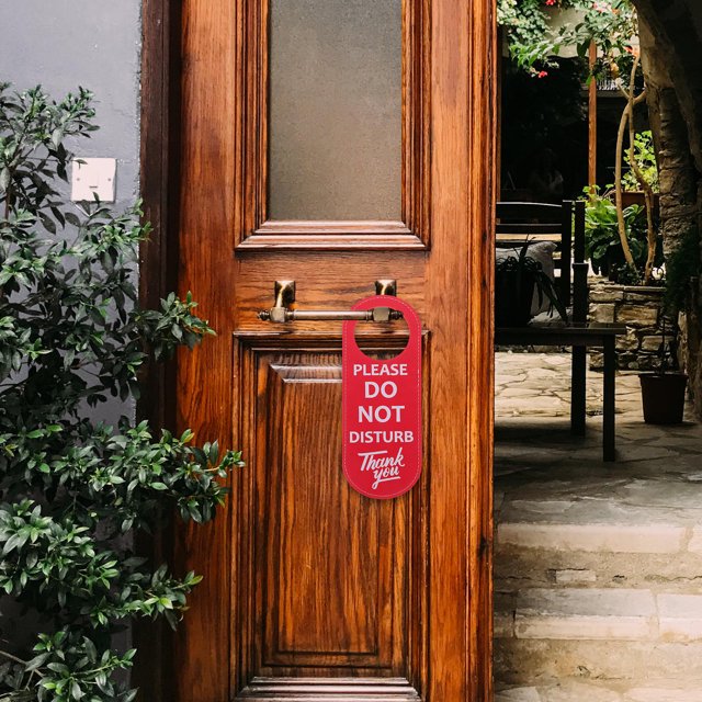 FESTFENDS Indicador De Puerta No Molestar Doble En Cuero Resistente Color Rojo Para Y Oficinas