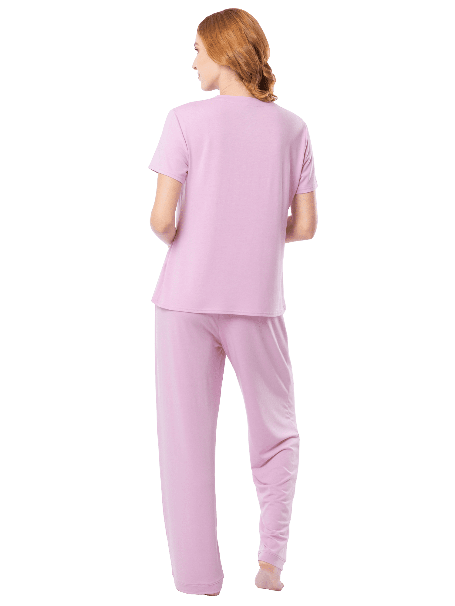 Fruit of the Loom Women's Soft & Breathable V-Neck Short Sleeve Top & Pajama Pant Set, Sizes S-4X