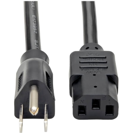 Tripp Lite Model P007-012 12 ft. Heavy-Duty Computer Power Cord, 14AWG 15A (NEMA 5-15P to IEC-320-C13)