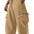 thumbnail image 3 of Mens Casual Pants, Mens Cargo Pants Casual Tactical Military Work Pants with Multi-Pockets Outdoor Hiking Camping Sweatpants Lightweight Khaki XL, 3 of 6