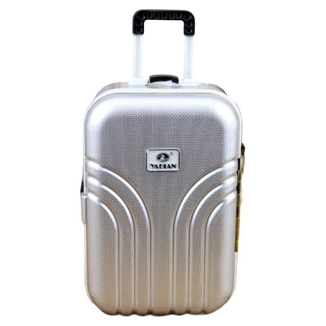 1pc Mini Luggage Piggy Bank Money Box Trolley Case Saving Pot for Kids Children (Silver)