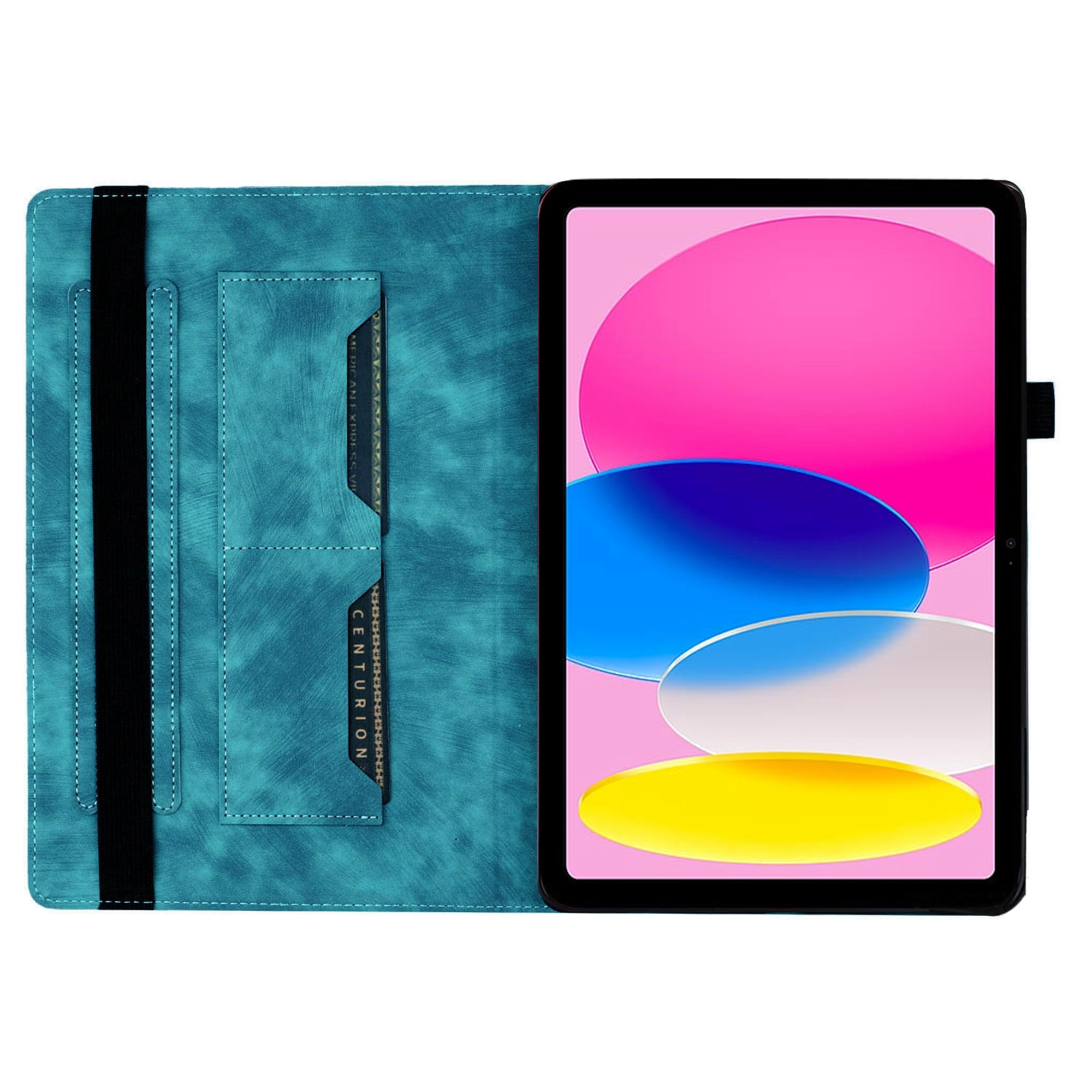 Dteck Folio Case for iPad Pro 13 Inch 2024, iPad Pro 13 (M4) Case PU Leather Embossed Butterfly & Cat Pattern Card Holder Folio Cover with Pencil Holder, Multi-Angle Viewing Stand,Green