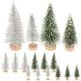 thumbnail image 1 of HIAKDOFT 16pcs Small Tree Decoration Scenery Model Tree Flocked Snowflake Landscape Enhancement Crafters Christmas, 1 of 5