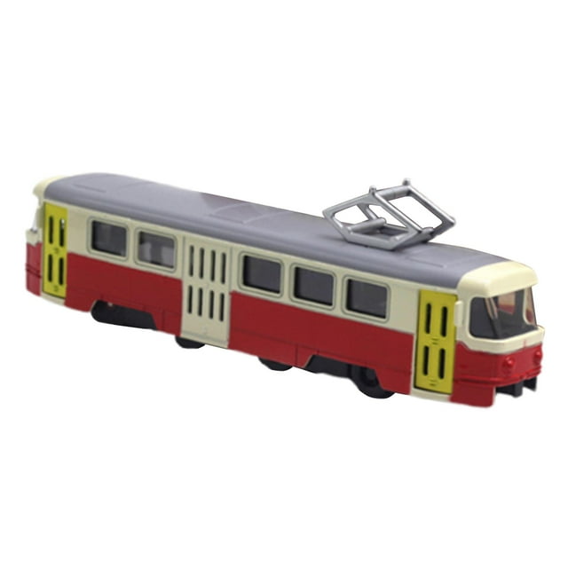 Xuanheng Classic Tram Model 1/90 Decorative Collectors Gift Collectible Prop Ornament Red