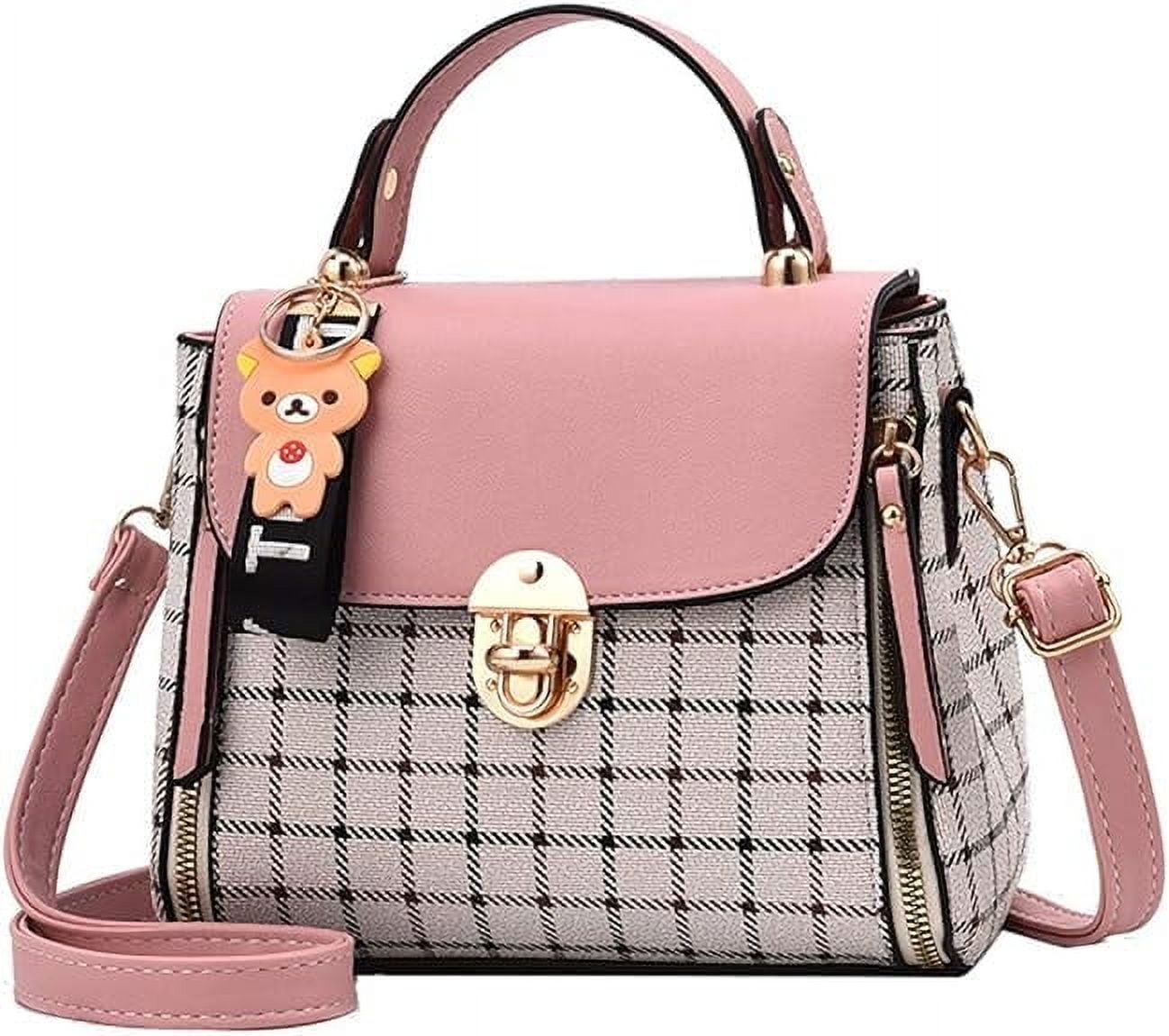 Vongem Small Purses and Handbags for Women Fashion Crossbody Bag Lightweight Shoulder Bag Plaid Pattern Satchel