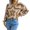 Khaki, variant on Women's Knit Pullover Sweater Long Sleeve Crew Neck Star Print Oversized Knit Casual Tops Comfortable Winter Wear