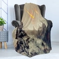 thumbnail image 4 of Outer Space Soft Flannel Fleece Throw Blanket, Futuristic Mechanical Tecnology in the Alien Planet Saving the World Illustration, Cozy Plush for Indoor and Outdoor Use, 70" x 90", Grey, by Ambesonne, 4 of 5