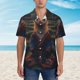 thumbnail image 2 of Fotbe Garden Meditating Weasel Camisa Hawaiana para Hombre Unisex – Camisa Casual de Verano con Botones de Manga Corta de Algodón y Lino,Small, 2 of 7