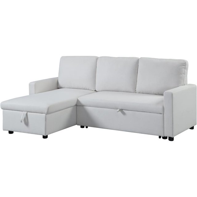 ACME Hiltons Sleeper Sectional Sofa with Storage in Beige Fabric