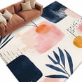 thumbnail image 2 of 6'x9' Area Rugs, Navy Blue Abstract Art Indoor Outdoor Area Rug for Living Room Bedroom, Modern Geometric Pink Art Washable Bathroom Rugs Kitchen Floor Carpet Mats Home Decor Aesthetic, 2 of 8