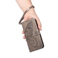 thumbnail image 4 of Wallet Case for Samsung Galaxy S26 Ultra Embossed Butterfly with Strap & Stand Gray, 4 of 6