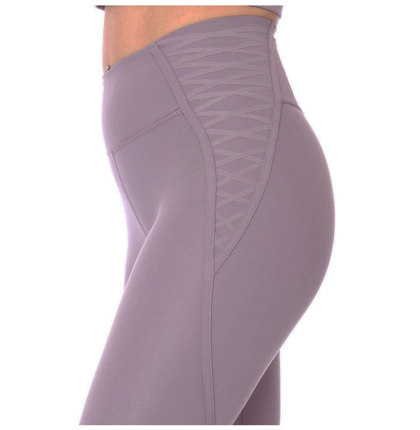 Nike Women's One Luxe Mid Rise 7/8 Laced Legging (Purple Smoke, Small)