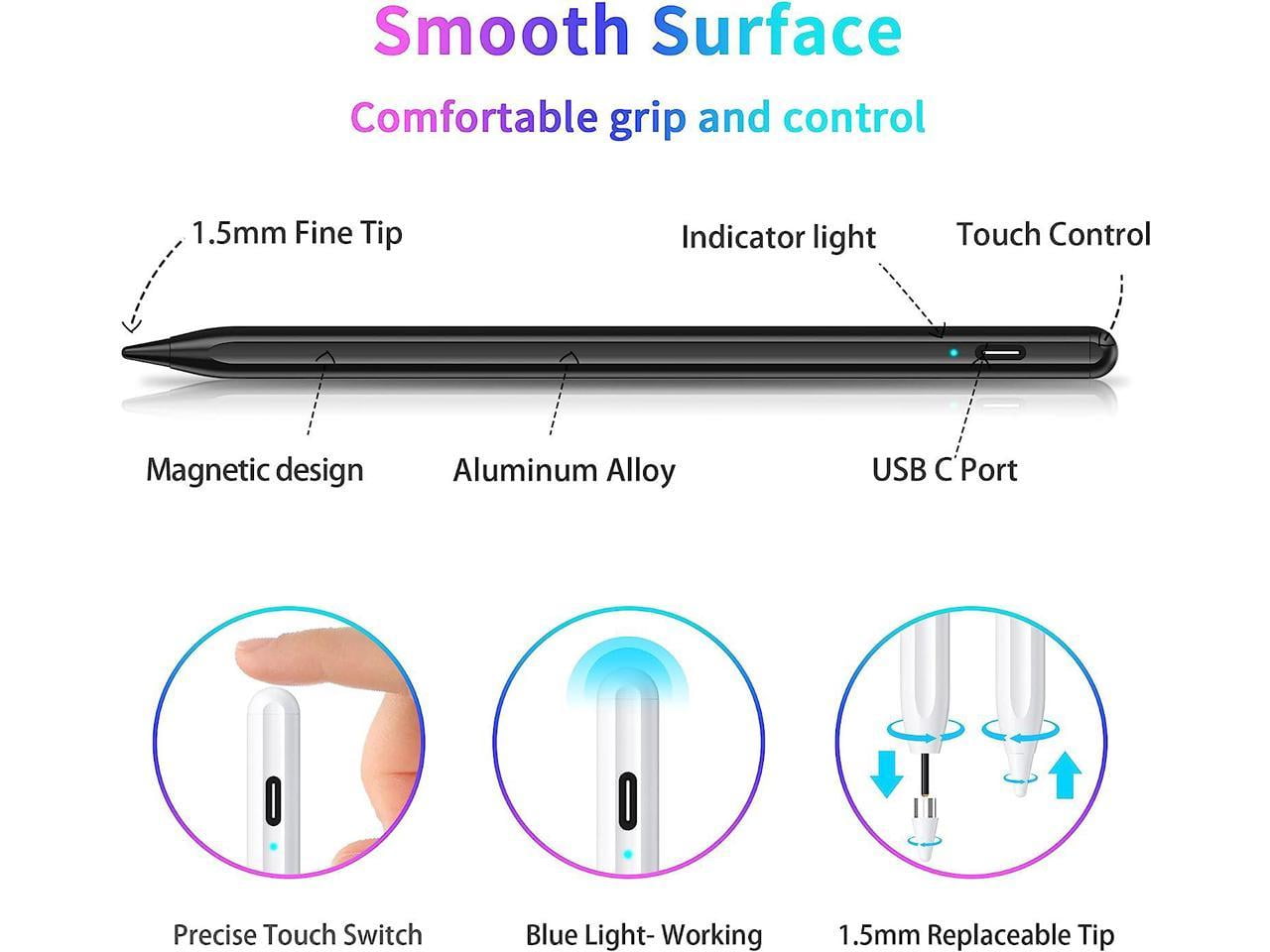Stylus Pen, Active Stylus Pen Compatible for iOS and Android Touchscreens/Phones, Rechargeable Stylus Pen with Dual Touch Screen, Stylus Pencil for Apple iPad/iPhone/Android/Samsung Tablet