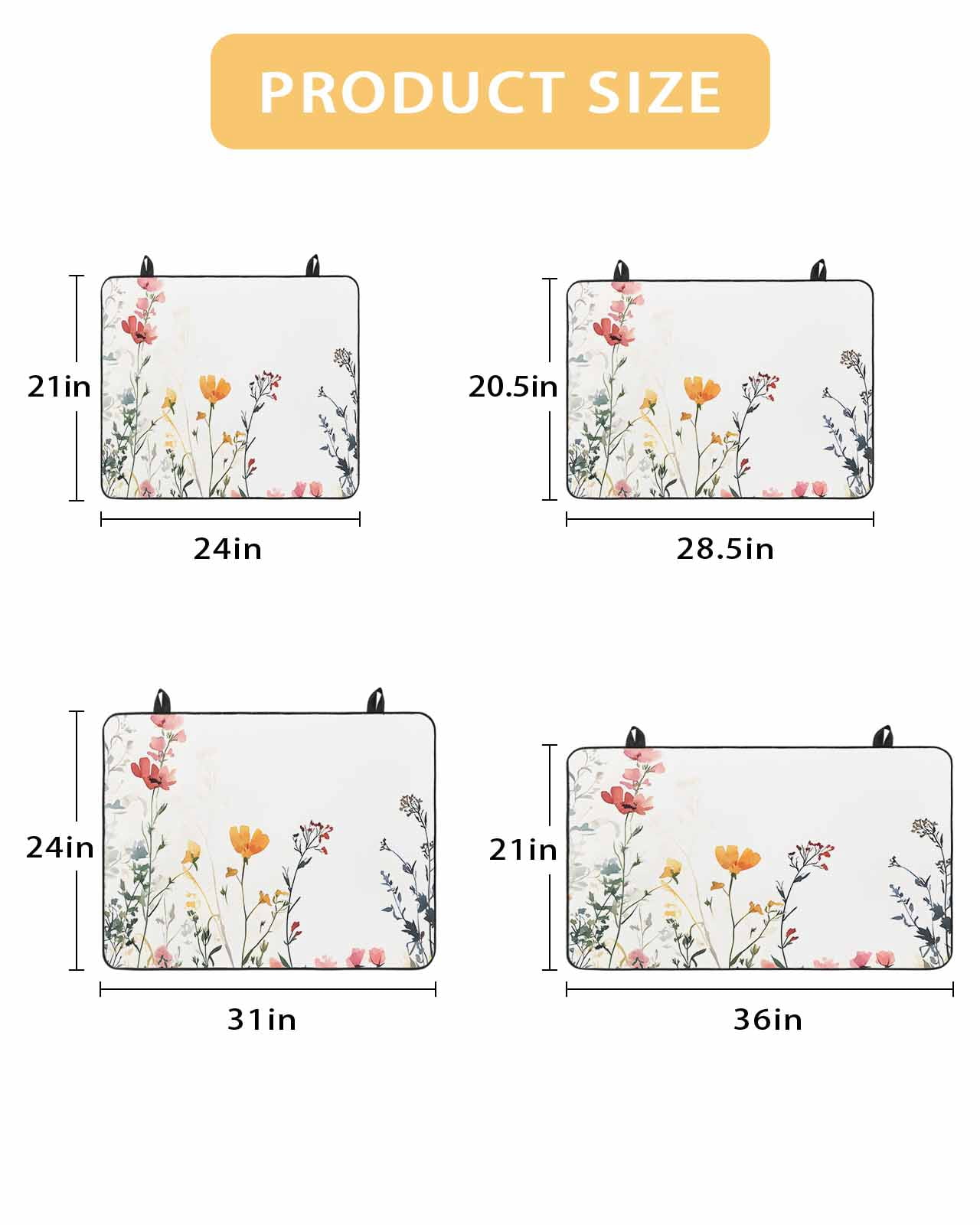nqOlkjepod Large Induction Cooktop Protector Mat 24"x21", Spring Floral Stove Top Covers for Electric Stove, Botanical Summer Flower Decorative Stove Burner Cover Mats, Glass Top Stove Cover