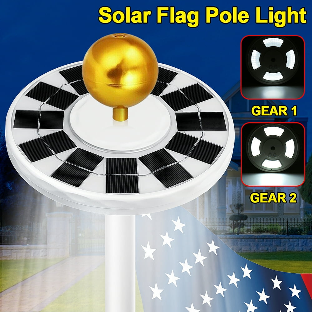Super Bright 128 LED Flag Pole Solar Power Light Flagpole Downlight