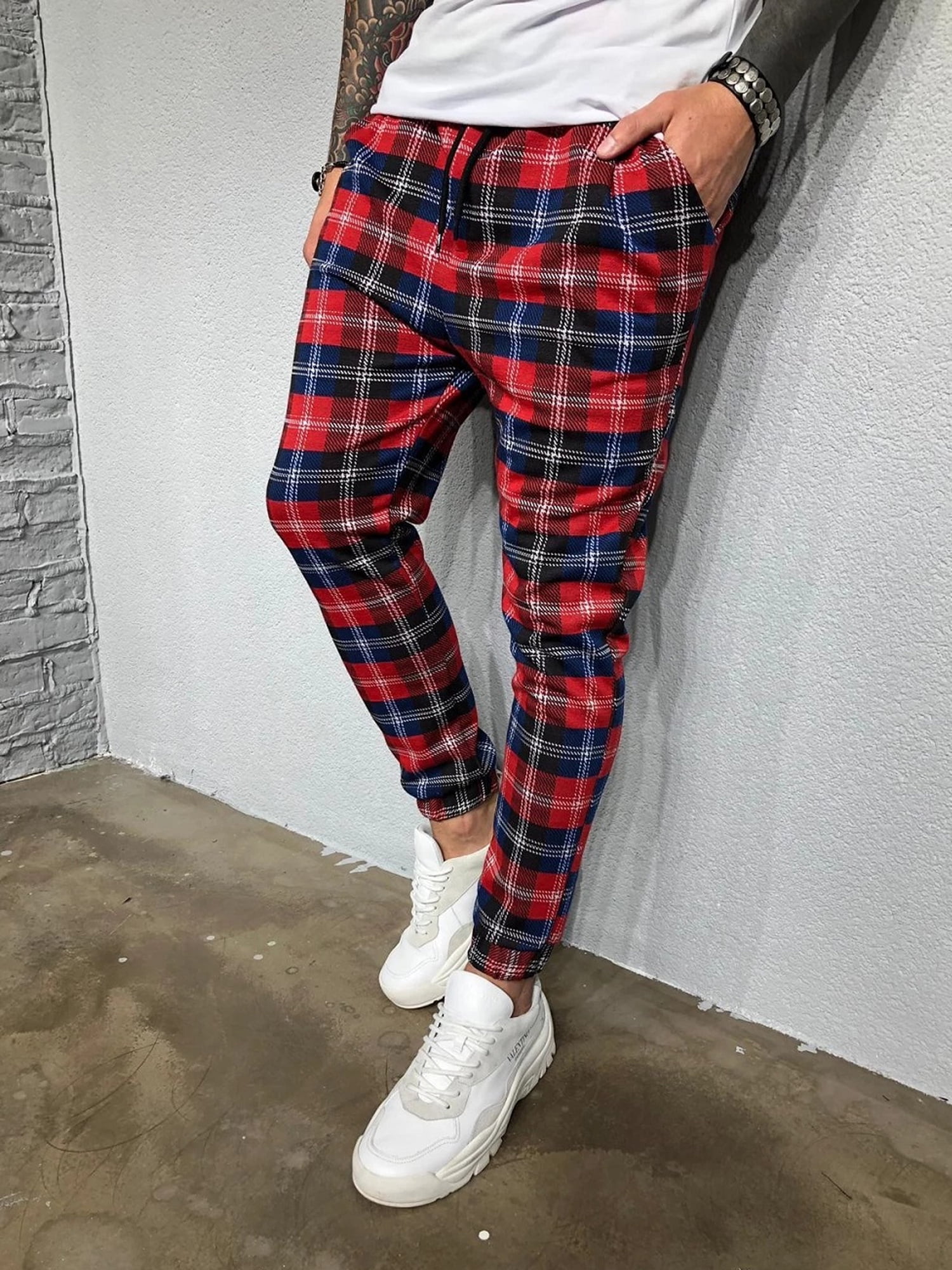 yellow plaid pants mens skinny