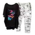 thumbnail image 2 of Ensembles d'Été pour Femmes 2023 Ensemble Imprimé Col Rond Manches Mi-Longues Pull + Pantalon 2 Pcs en Solde, 2 of 5