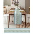 thumbnail image 6 of Table Runner Dresser Scarf 16 x 72 Inch Country Daisy Blue White Stripes Floral Watercolor Texture Table Runners Non-Slip Heat Kitchen Dining Table Decor for Indoor Outdoor Home Party Decoration, 6 of 7