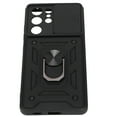 thumbnail image 3 of Phone Protective Case Sliding Camera Lens Cover Mobile Phone Case with Ring Holder for S21 Ultra Black, 3 of 14