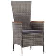 thumbnail image 4 of vidaXL 7 Piece Outdoor Dining Set with Cushions Poly Rattan Grey, 4 of 5