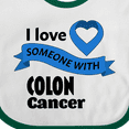 thumbnail image 4 of Inktastic I Love Someone with Colon Cancer blue heart ribbon Boys or Girls Baby Bib, 4 of 4
