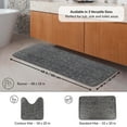 thumbnail image 3 of Evideco French Home Goods Memory Foam Runner Bath Mat Dark Gray Pebble Design 48x18, 3 of 9