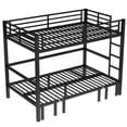 thumbnail image 6 of Harper & Bright Designs Metal Bunk Bed with Rails, Twin XL over Twin XL Size Pull-out Bunk Bed Frame, Lower Bunk Can Be Pulled out in Three Sections, Black, 6 of 12