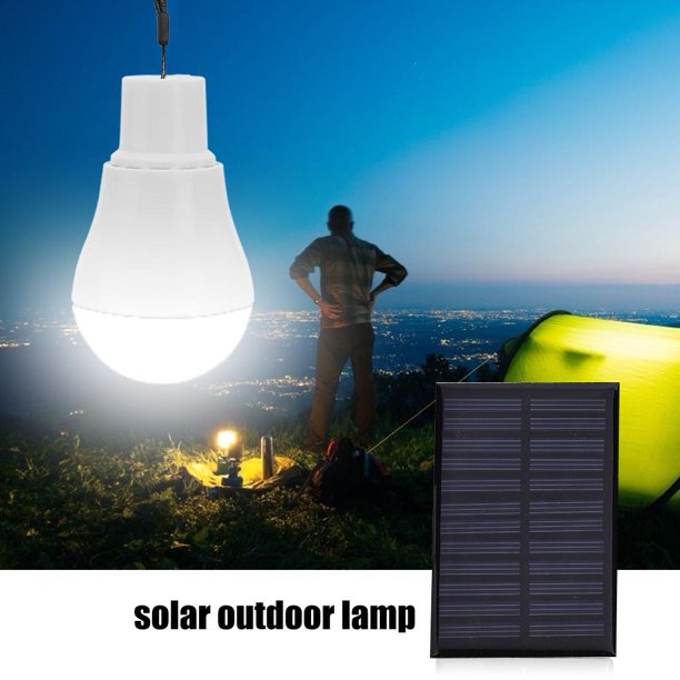 Lámpara Luz de bombilla LED con sensor colgante con energía solar para tienda de campaña al aire libre en garaje