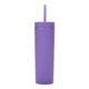 thumbnail image 1 of Vaso plano de plástico de 16Oz, vaso reutilizable de gran tamaño, sin bisfenol A, con tapa y pajita., 1 of 5