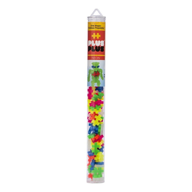 Plus-Plus - 70 Piece Neon Color Mix Building Set Play Tube