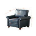 thumbnail image 4 of Classic Faux Leather Single Sofa Couch Armchair with Nailhead Trim and Removable Cushions for Living Room Office Apartment, 4 of 8