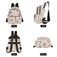 thumbnail image 4 of FORMRS Mini Backpack Purse for Women Quilted Travel Daypack Casual Shoulder Bag, Red Watercolor Seashells, 4 of 7