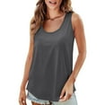 thumbnail image 2 of ZHENHONG Workout Tank Tops Woman Women'S Loose Round Neck Casual Vest European And American Fashion Solid Color Swallowtail Sleeveless U Neck T Shirt Large,Gray Women Blending Shirts S, 2 of 9