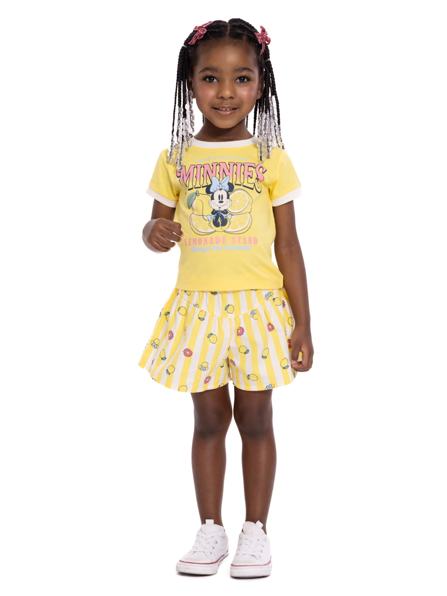 Minnie Mouse Toddler Girls Graphic Tee and Print Shorts Set, 2-Piece, Sizes 12M-5T