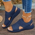 thumbnail image 2 of Dakaela Womens Walking Sandals Arch Support Orthotic Slingback Slip on Sport Shoes Platform Plantar Fasciitis Athletic Summer Beach Sandal Dark Blue Size 7, 2 of 9