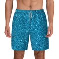 thumbnail image 3 of Uemuo Blue Glitter Pattern Mens Swim Trunks Quick Dry Board Shorts with Mesh Lining, Stretch Beach Shorts Quick Dry No-Chafing Board Shorts-Medium, 3 of 9