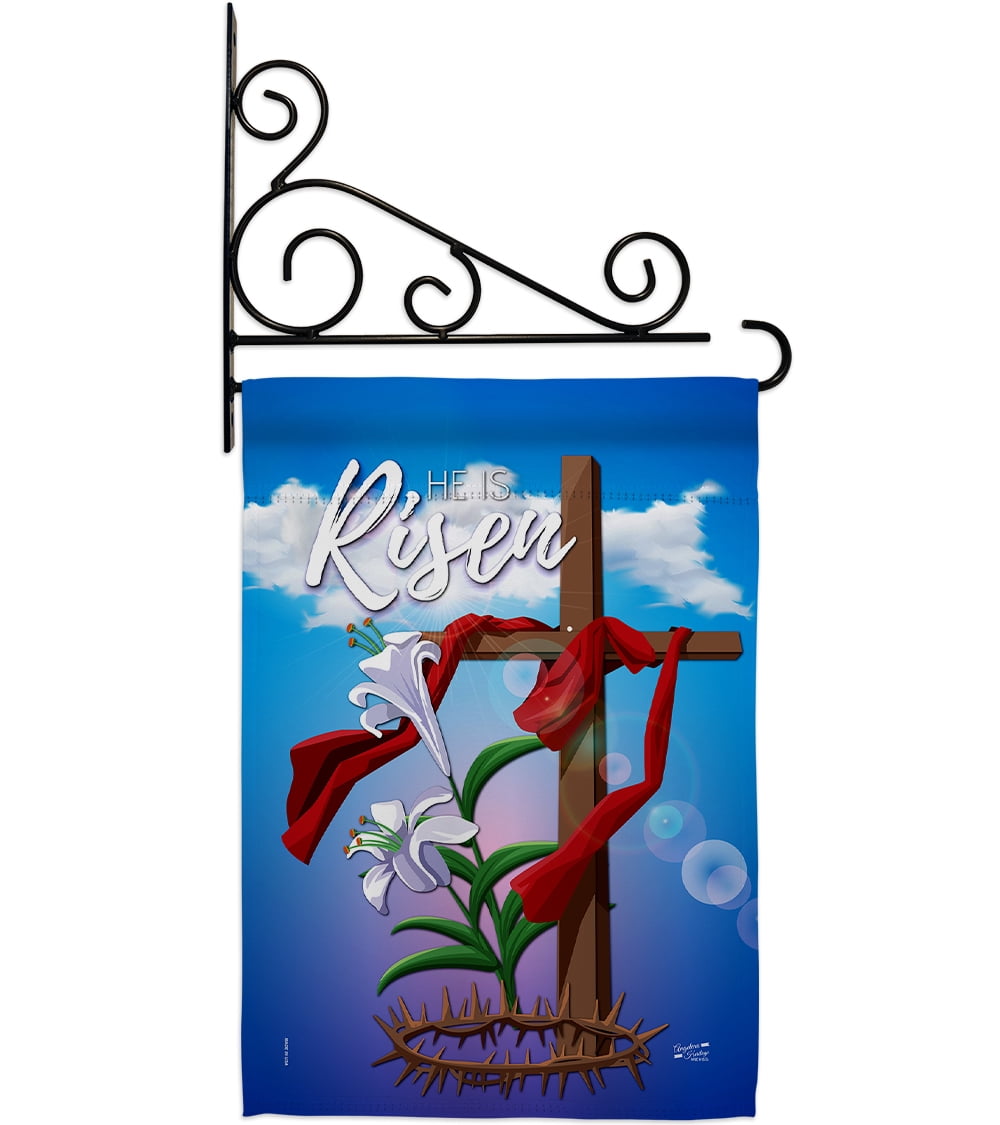 Faith Easter Cross Garden Flag Set Religious 13 X18.5 Double-Sided
