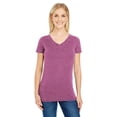 thumbnail image 1 of Camiseta de manga corta con cuello en V y tinte vintage para mujer VINTAGE WINE 2XL Ropa resistente al hilo 208B, 1 of 1