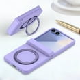 thumbnail image 4 of Allytech Case Compatible with Samsung Galaxy Z Flip 7, Suppport Wireless Charging, with 360° Rotatable Ring Kickstand, Ultra Thin Lightweight Shockproof & Anti-Scratch Hard PC Back Case, Purple, 4 of 6