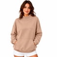 thumbnail image 5 of Mockneck Sweatshirt Women Oversized Turtleneck 2026 | Lightweight Long Sleeve Pullover No Hood Casual Style Khaki 2XL, 5 of 6