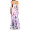 thumbnail image 2 of Sakkas Sofia Women's Spaghetti Strap V-neck Floral Print Summer Casual Maxi Dress - 423 - One Size, 2 of 5