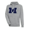 thumbnail image 2 of Men's Antigua Heather Gray Michigan Wolverines Big & Tall Victory Pullover Hoodie, 2 of 3
