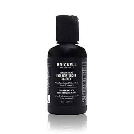 Brickell Men's Acne Controlling Face Moisturizer Treatment for Men, Natural and Organic Acne Face Moisturizer Treatment to Clear Acne, Even Skin Tone and Moisturize Skin, 2% Salicylic Acid, 2 Oun