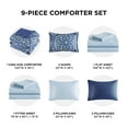 thumbnail image 3 of Regency Heights King Size Comforter Set, 9-Piece Bed in a Bag King, Navy Blue Bedding Comforter Set with Comforter, Flat Sheets, Fitted Sheets with Side Pockets, 3 of 7