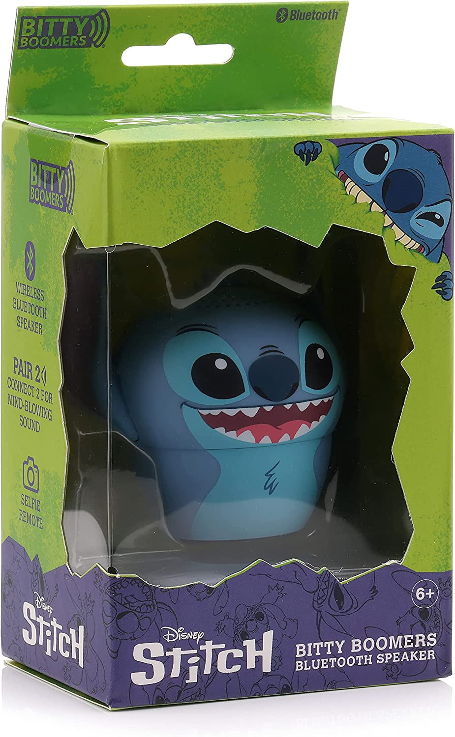 Disney 817095 Unisex Lilo & Stitch Character Stitch Bitty Boomers Bluetooth Speaker, Multi Color